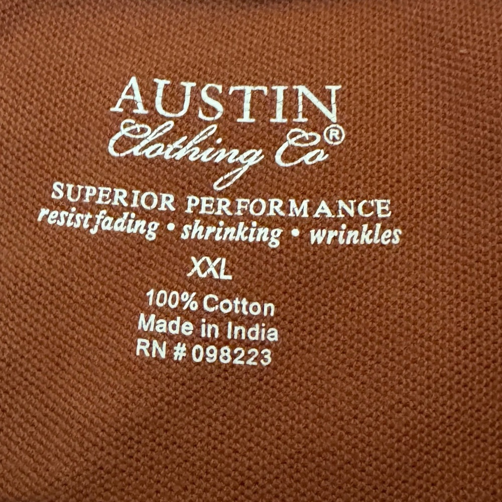 E-2 Men’s Austin Clothing Company Brown & Cream Short Sleeve Polo Shirt - Picture 13 of 15